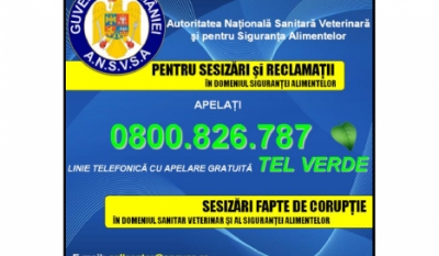 Telefonul Consumatorului A.N.S.V.S.A. – 0800 826 787