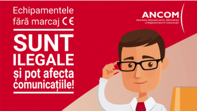 Echipamentele radio fără marcaj CE sunt ilegale și pot bloca ori întrerupe apelurile la numărul de urgență 112!