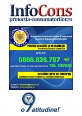 Autoritatea Nationala Sanitara Veterinara si pentru Siguranta Alimentelor – 0800.826.787 – Telefonul Consumatorilor