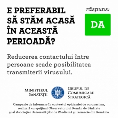 E preferabil să stăm acasă în această perioadă? - DA