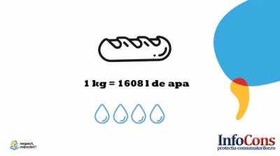 1 kg de paine = 1608 l de apa